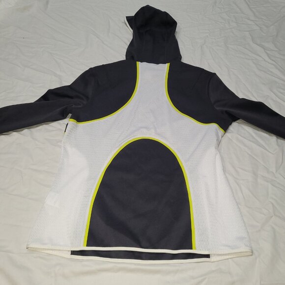 MagnLens Active Hoodie Black and White Long Sleeve Thumbholes Mesh Panels Logo - Picture 6 of 12